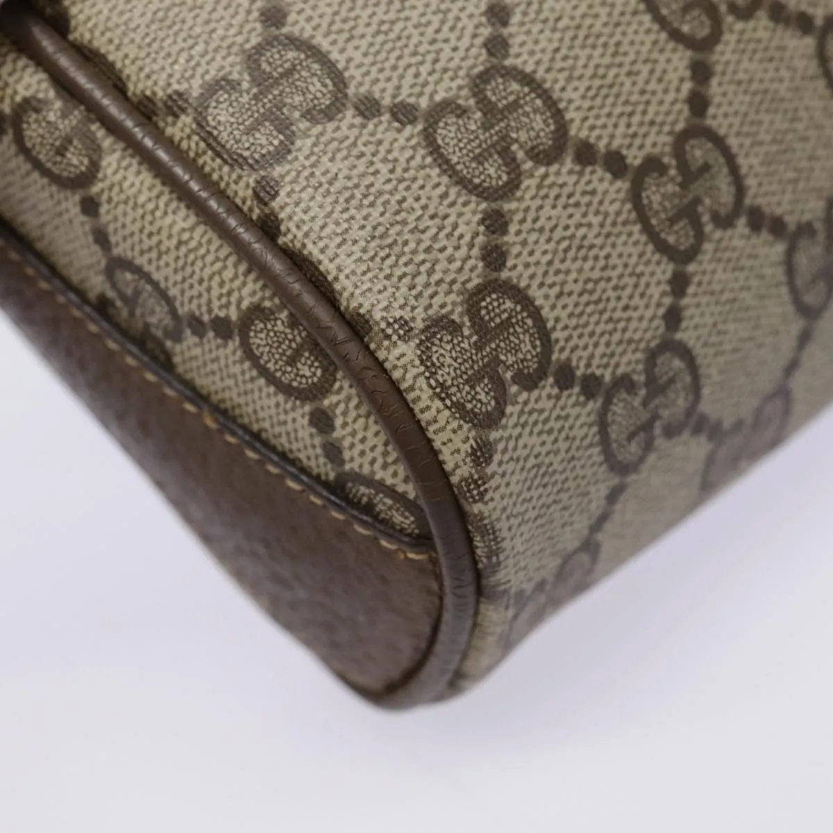 GUCCI GG Supreme Web Sherry Line Shoulder Bag PVC Beige 89 02 032 89030