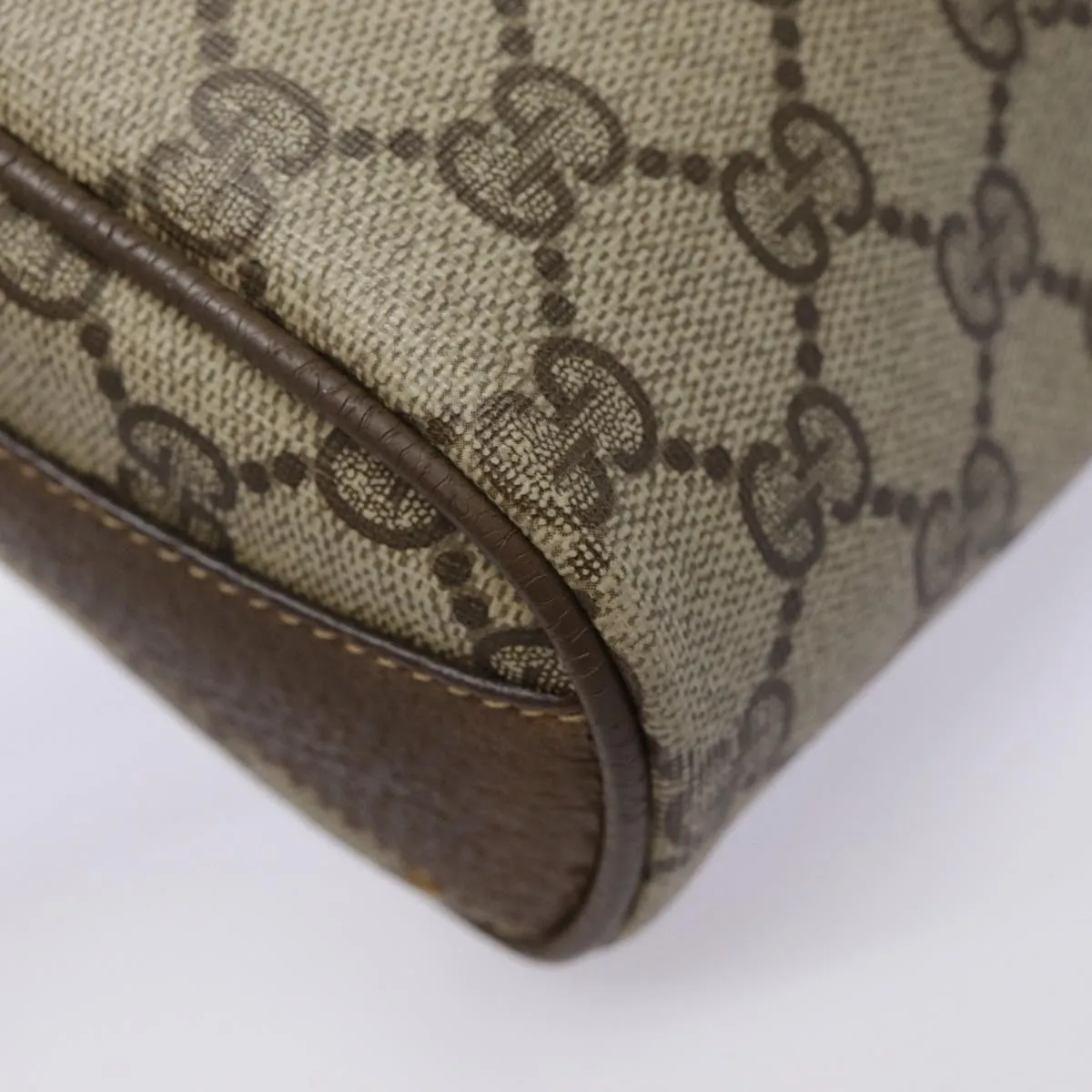 GUCCI GG Supreme Web Sherry Line Shoulder Bag PVC Beige 89 02 032 89030