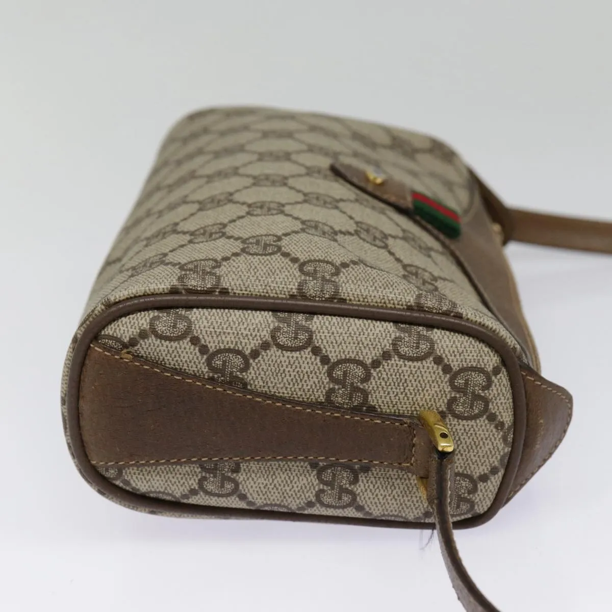 GUCCI GG Supreme Web Sherry Line Shoulder Bag PVC Beige 89 02 032 89030