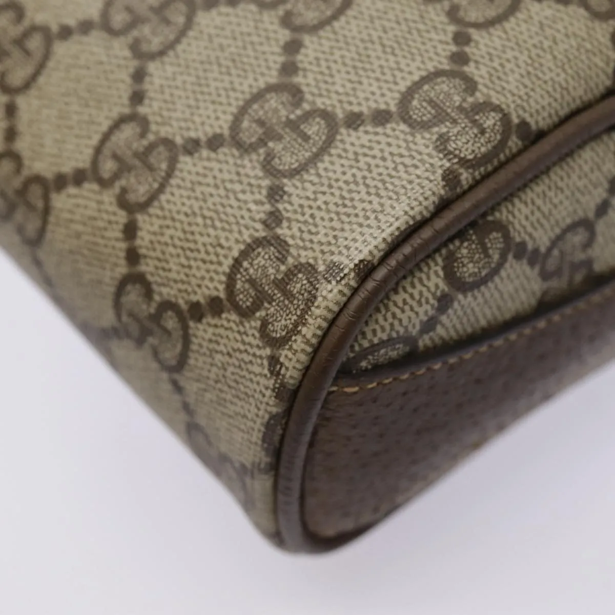 GUCCI GG Supreme Web Sherry Line Shoulder Bag PVC Beige 89 02 032 89030