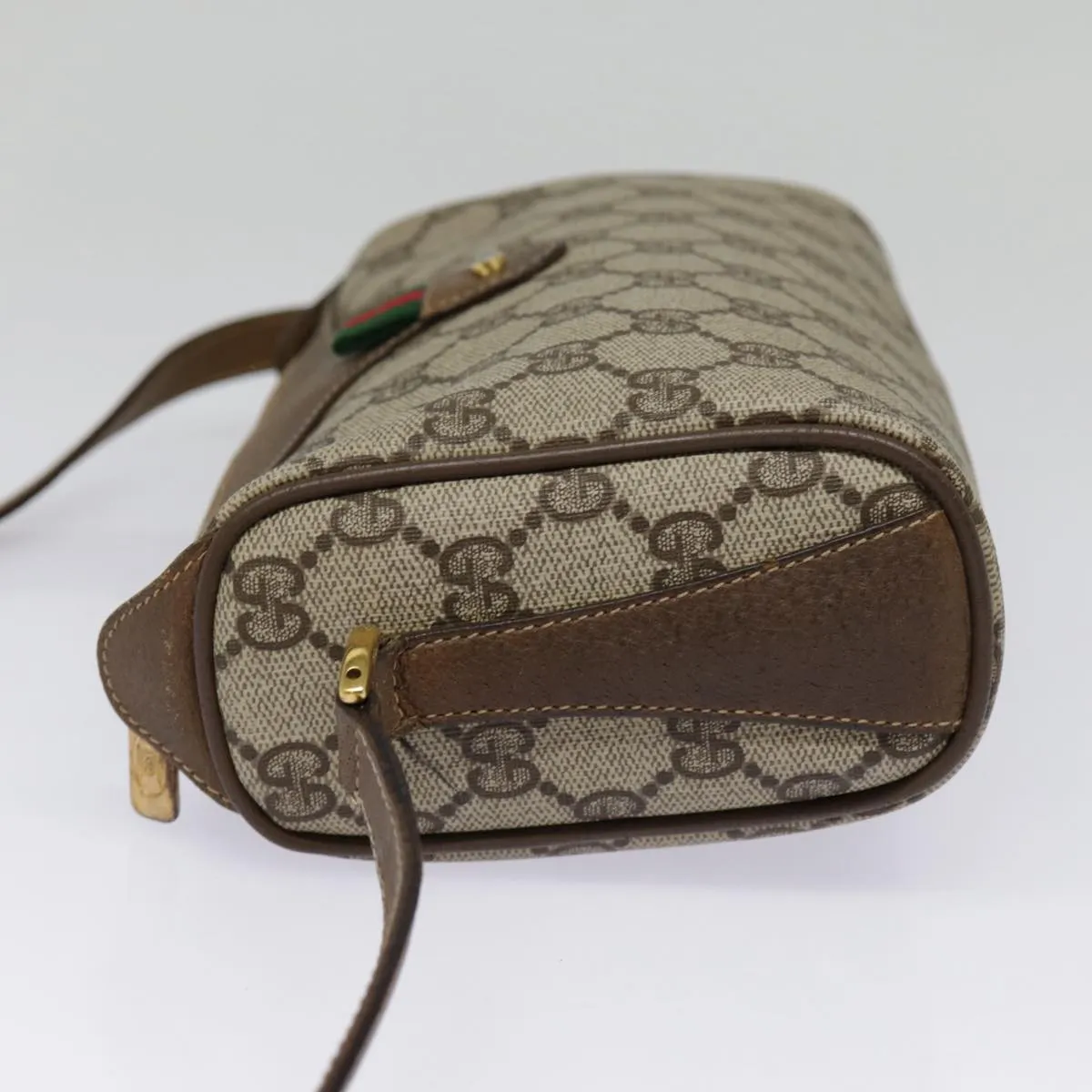 GUCCI GG Supreme Web Sherry Line Shoulder Bag PVC Beige 89 02 032 89030