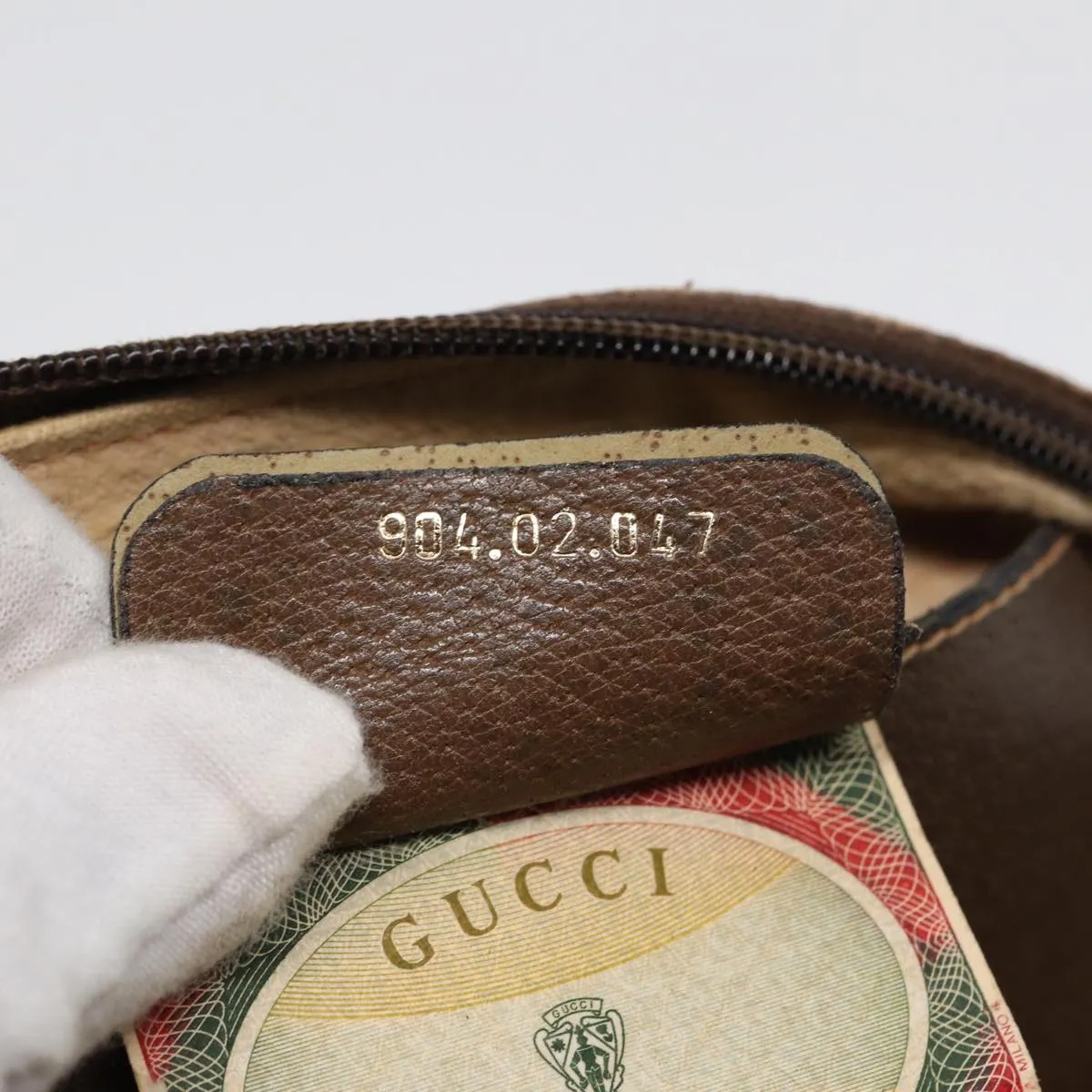 GUCCI GG Supreme Web Sherry Line Shoulder Bag PVC Beige 904 02 047 85369