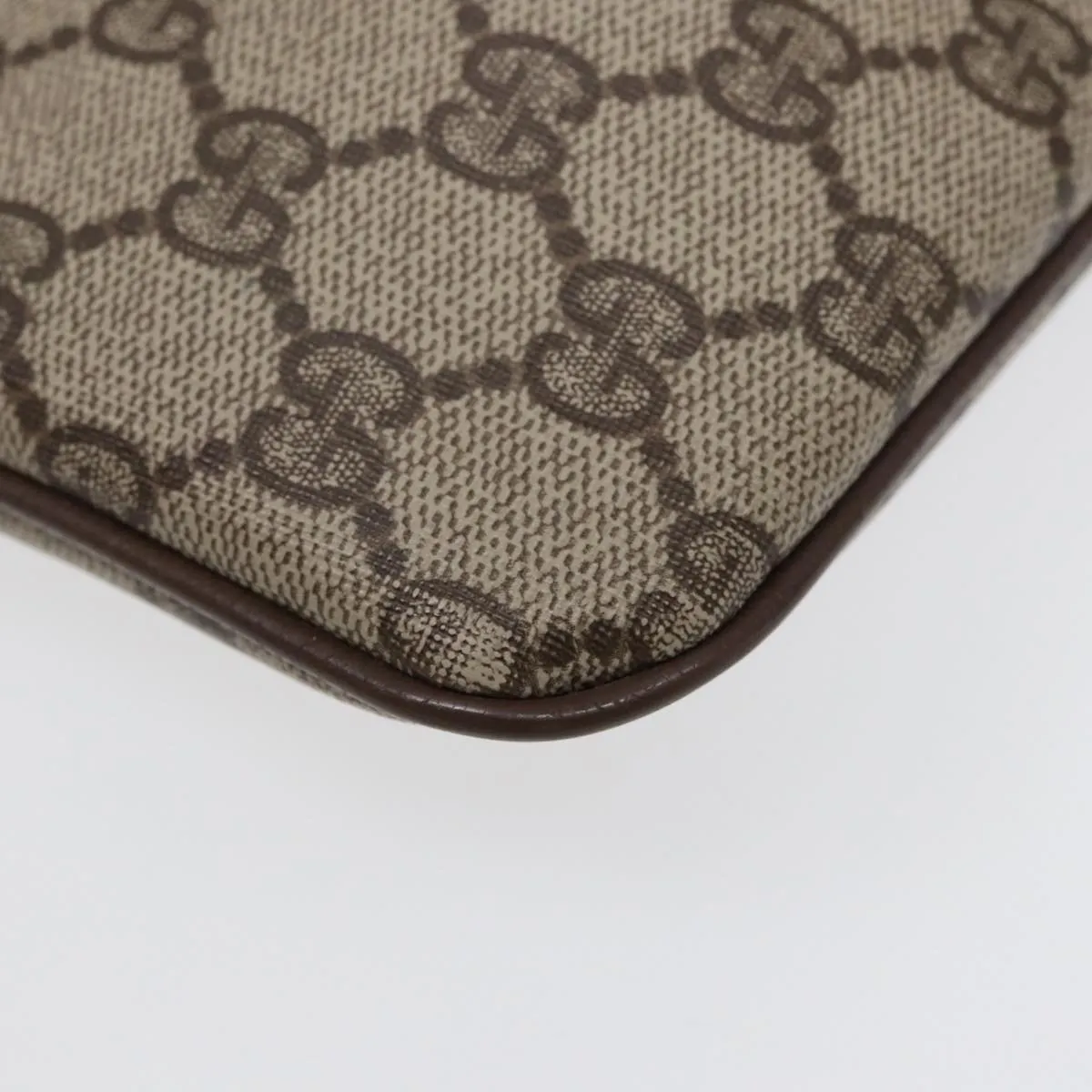 GUCCI GG Supreme Web Sherry Line Shoulder Bag PVC Beige 904 02 047 85369