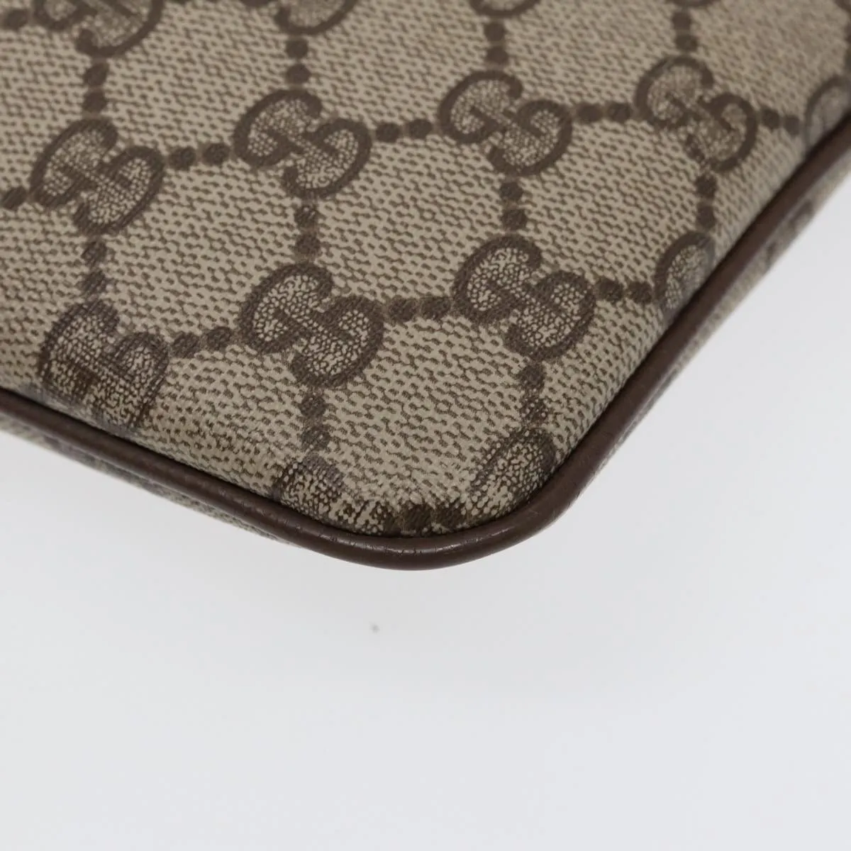 GUCCI GG Supreme Web Sherry Line Shoulder Bag PVC Beige 904 02 047 85369