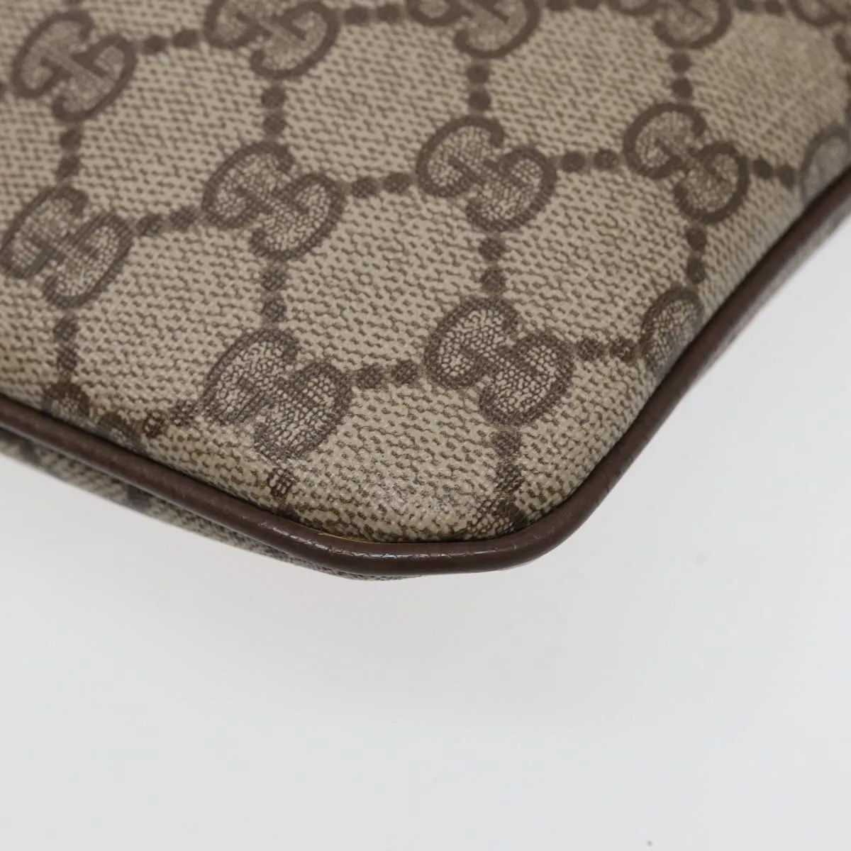 GUCCI GG Supreme Web Sherry Line Shoulder Bag PVC Beige 904 02 047 85369