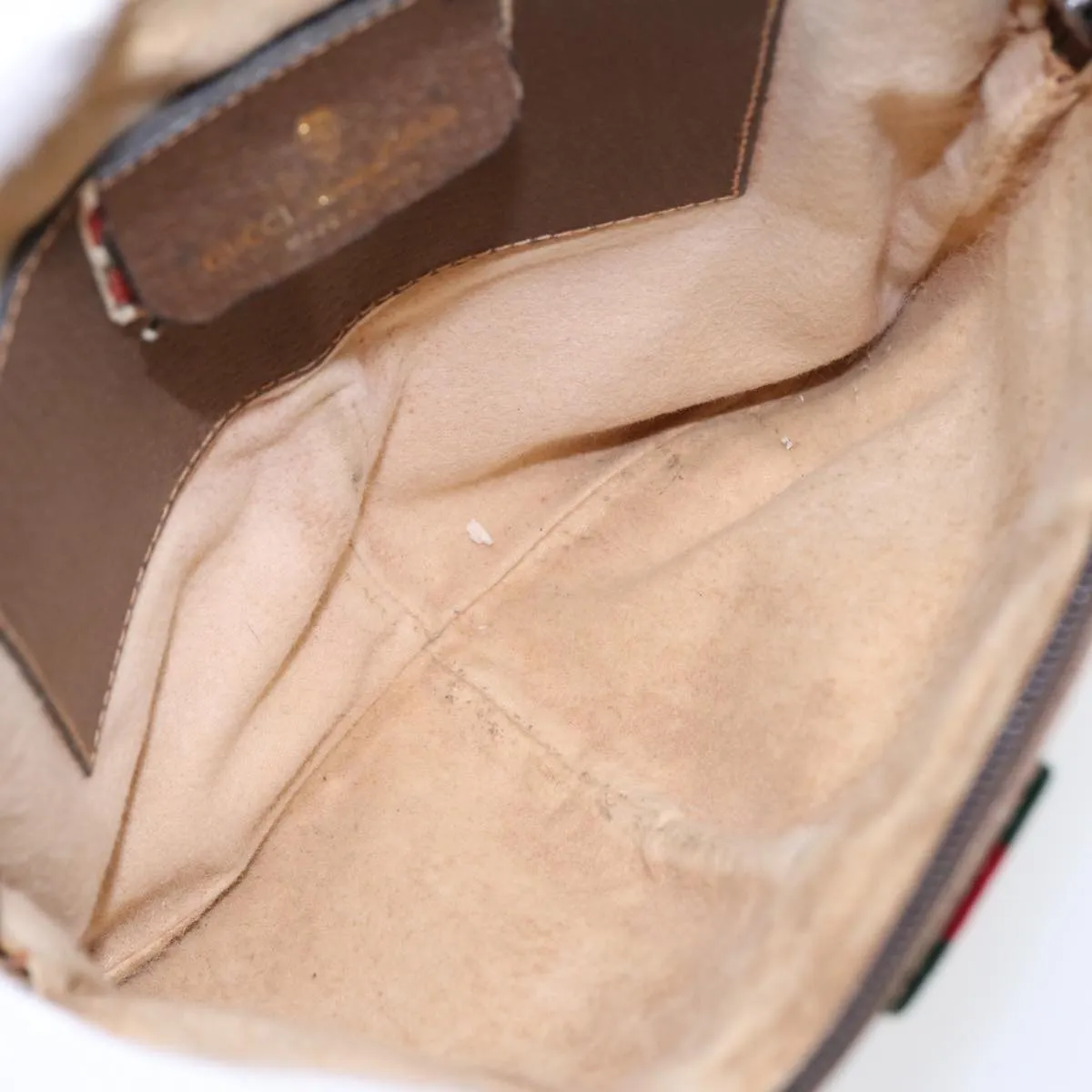 GUCCI GG Supreme Web Sherry Line Shoulder Bag PVC Beige 904 02 047 85369