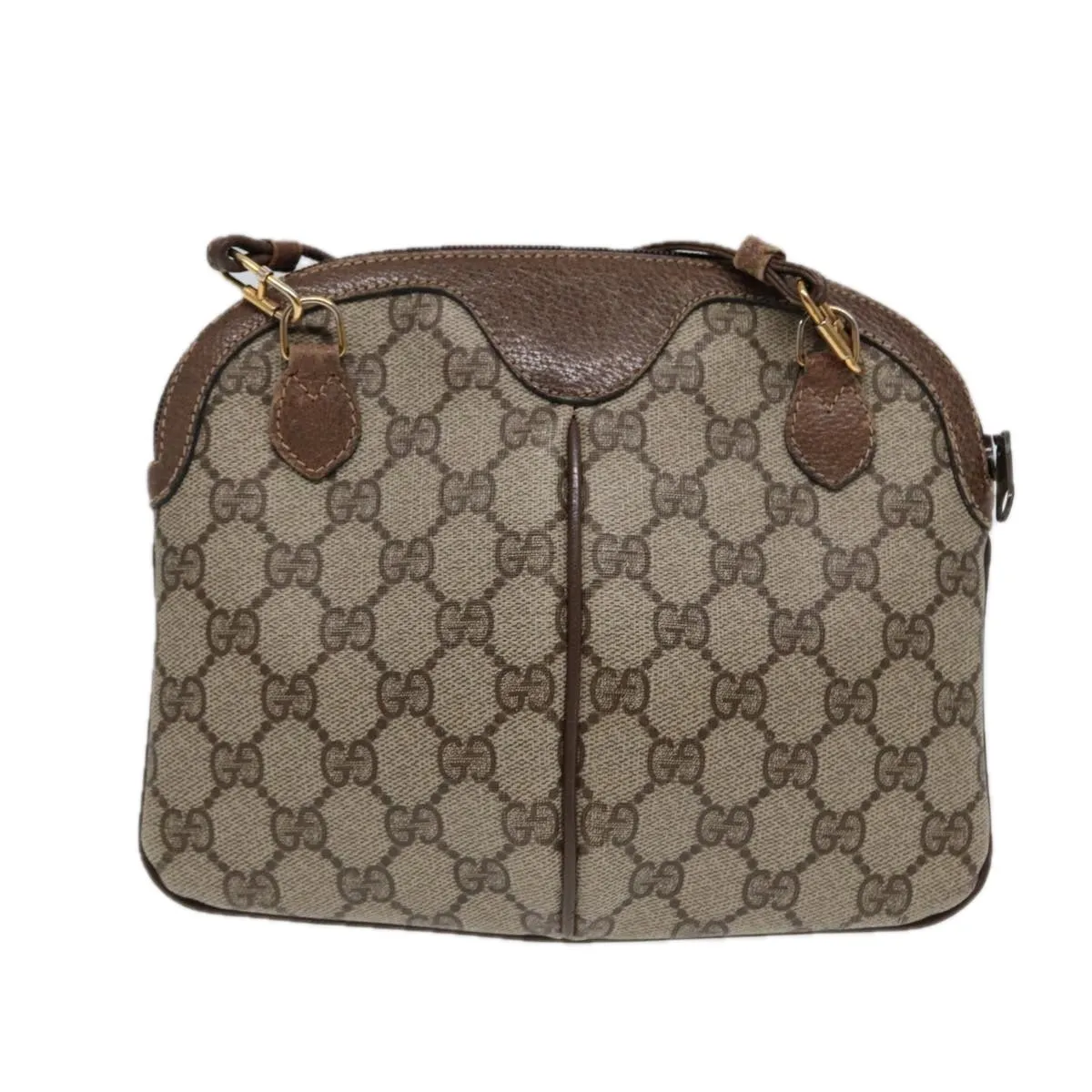 GUCCI GG Supreme Web Sherry Line Shoulder Bag PVC Beige 904 02 047 85369