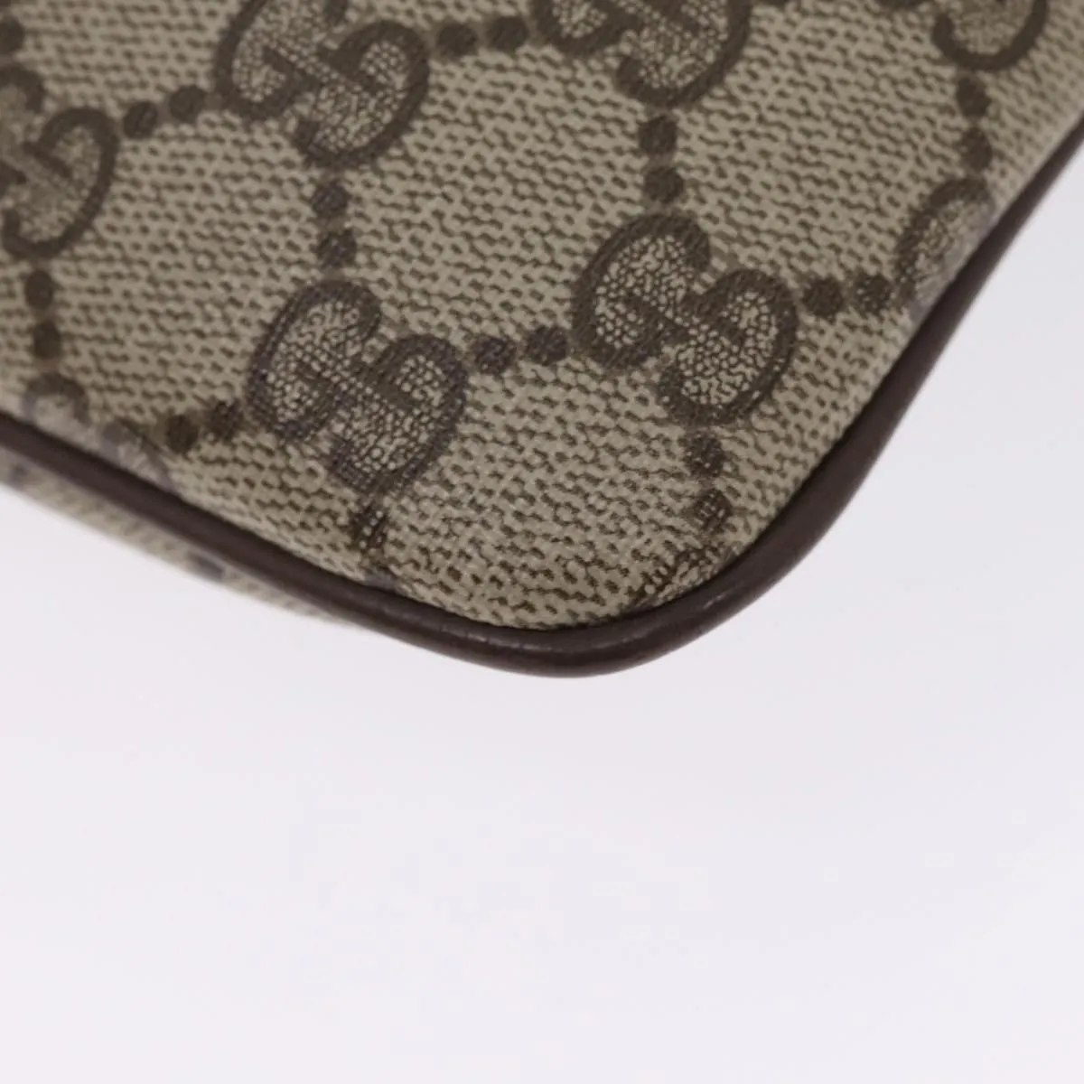 GUCCI GG Supreme Web Sherry Line Shoulder Bag PVC Beige 904 02 047 87866