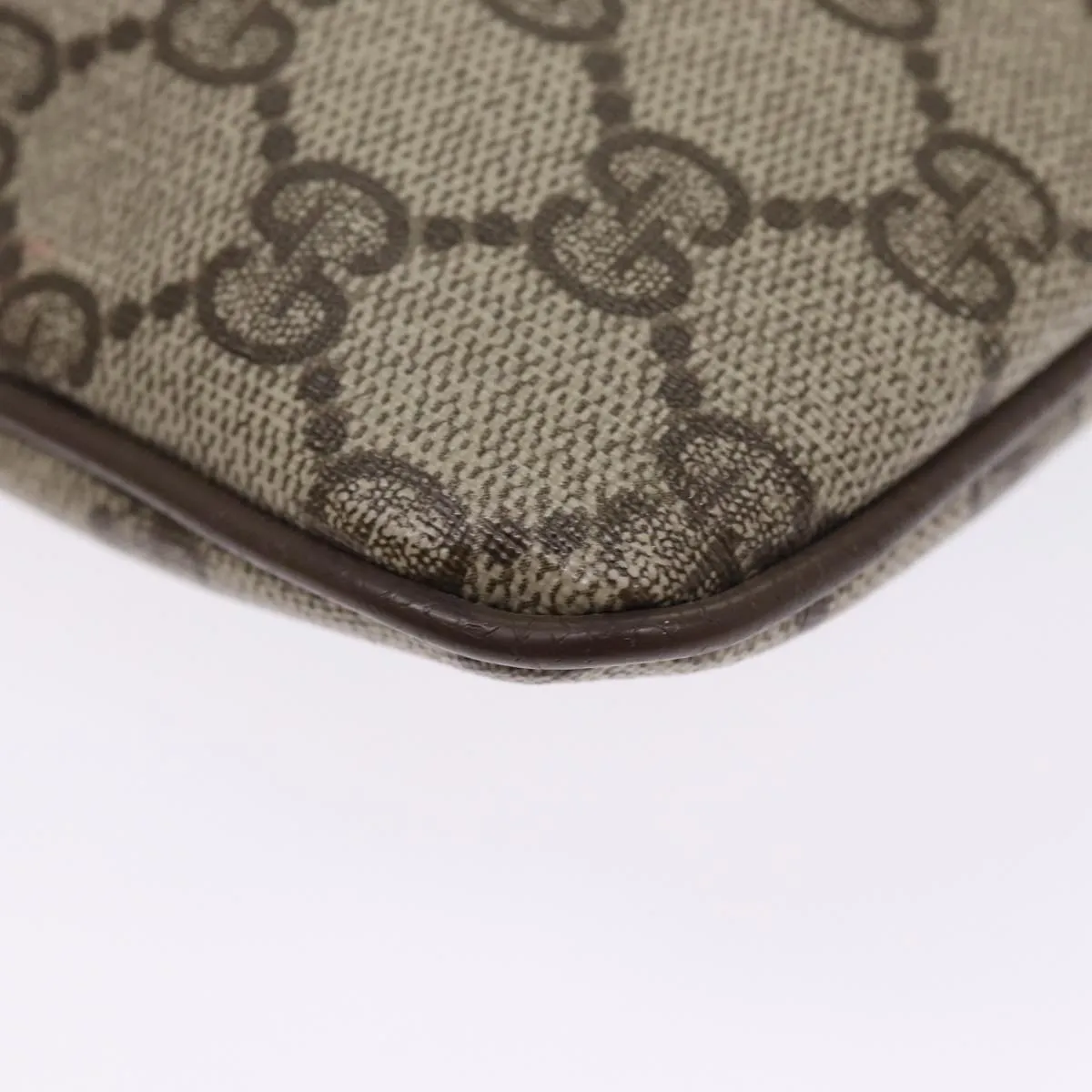 GUCCI GG Supreme Web Sherry Line Shoulder Bag PVC Beige 904 02 047 87866