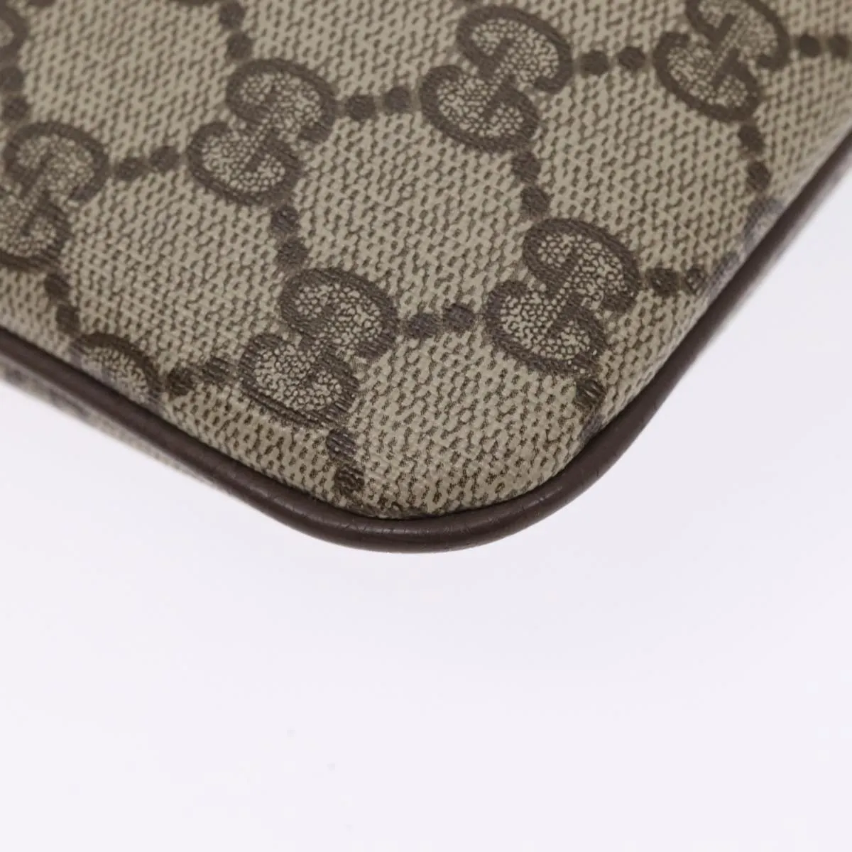 GUCCI GG Supreme Web Sherry Line Shoulder Bag PVC Beige 904 02 047 87866