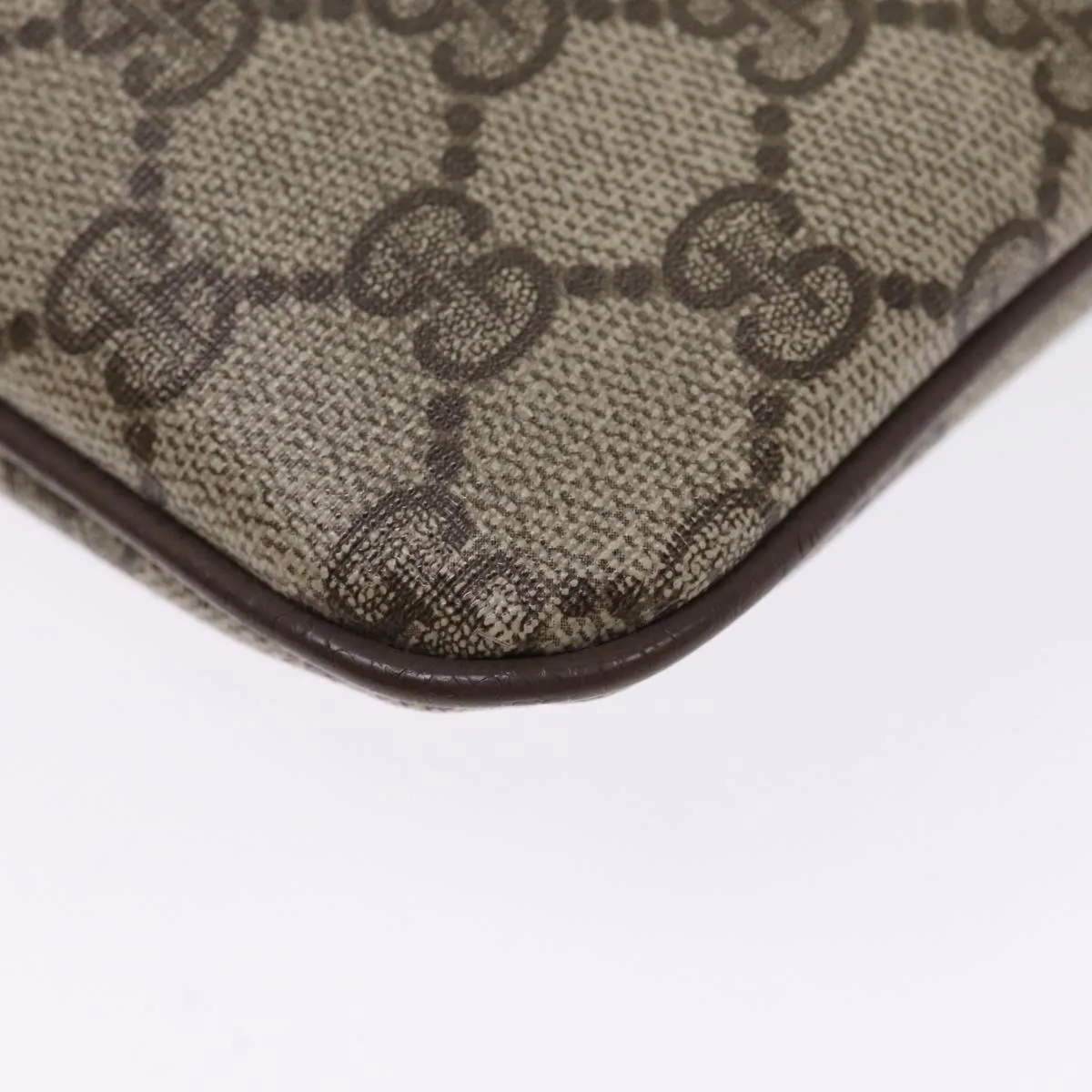 GUCCI GG Supreme Web Sherry Line Shoulder Bag PVC Beige 904 02 047 87866