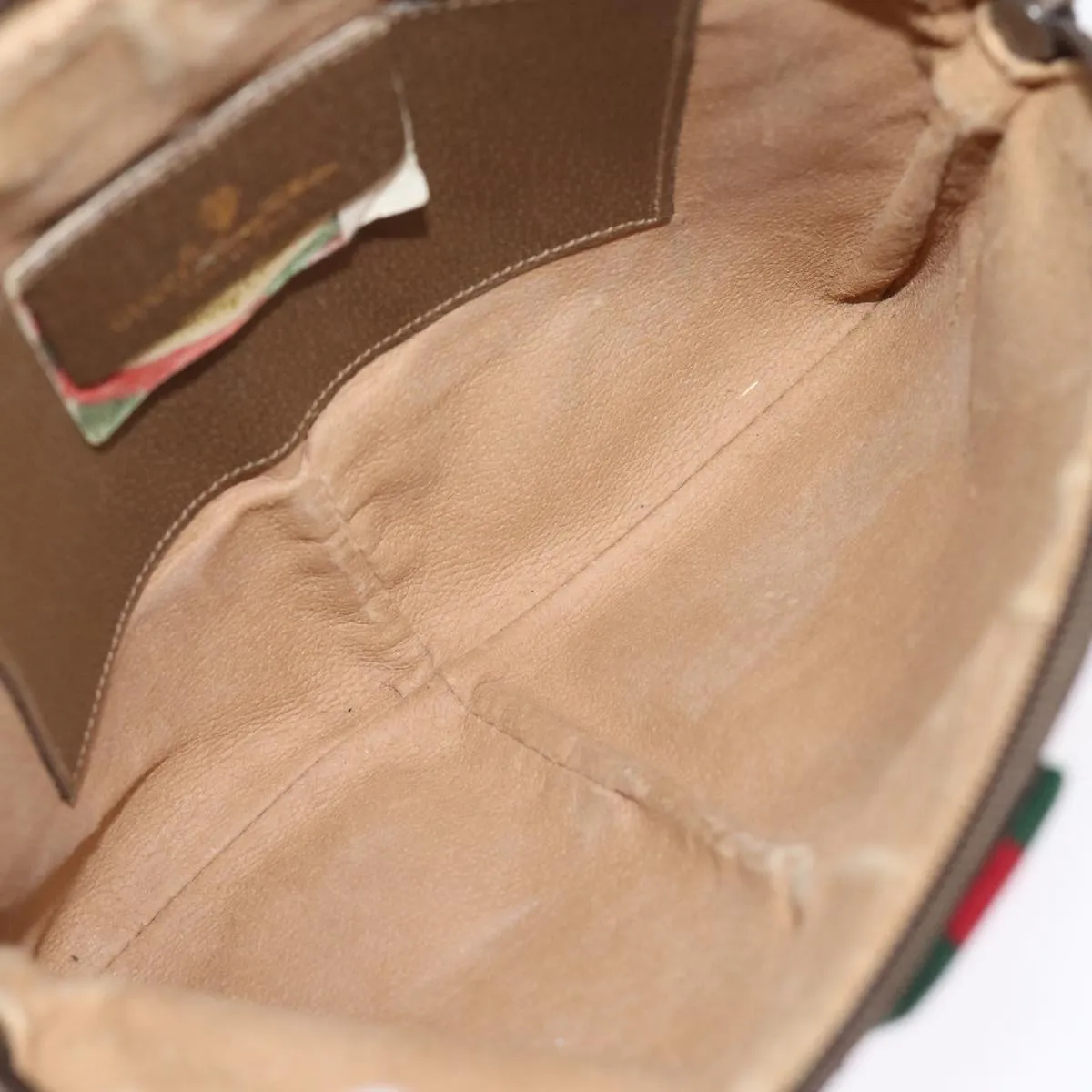GUCCI GG Supreme Web Sherry Line Shoulder Bag PVC Beige 904 02 047 87866