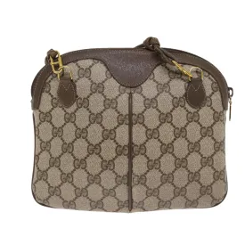 GUCCI GG Supreme Web Sherry Line Shoulder Bag PVC Beige 904 02 047 87866
