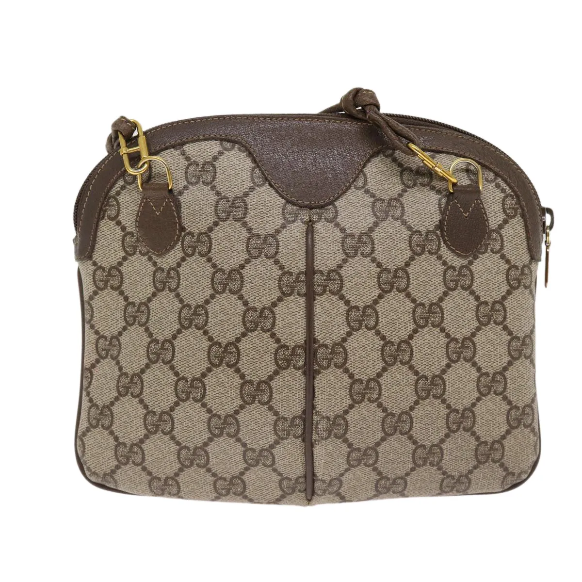 GUCCI GG Supreme Web Sherry Line Shoulder Bag PVC Beige 904 02 047 87866