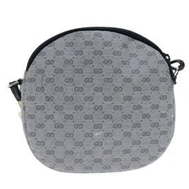 GUCCI Micro GG Supreme Shoulder Bag PVC Navy Gold mr487
