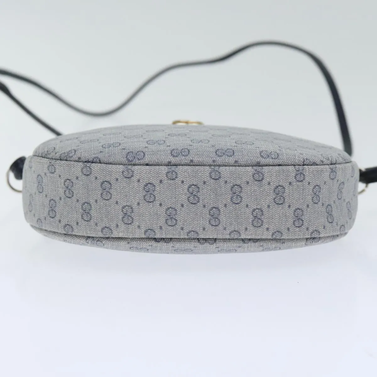 GUCCI Micro GG Supreme Shoulder Bag PVC Navy Gold mr487