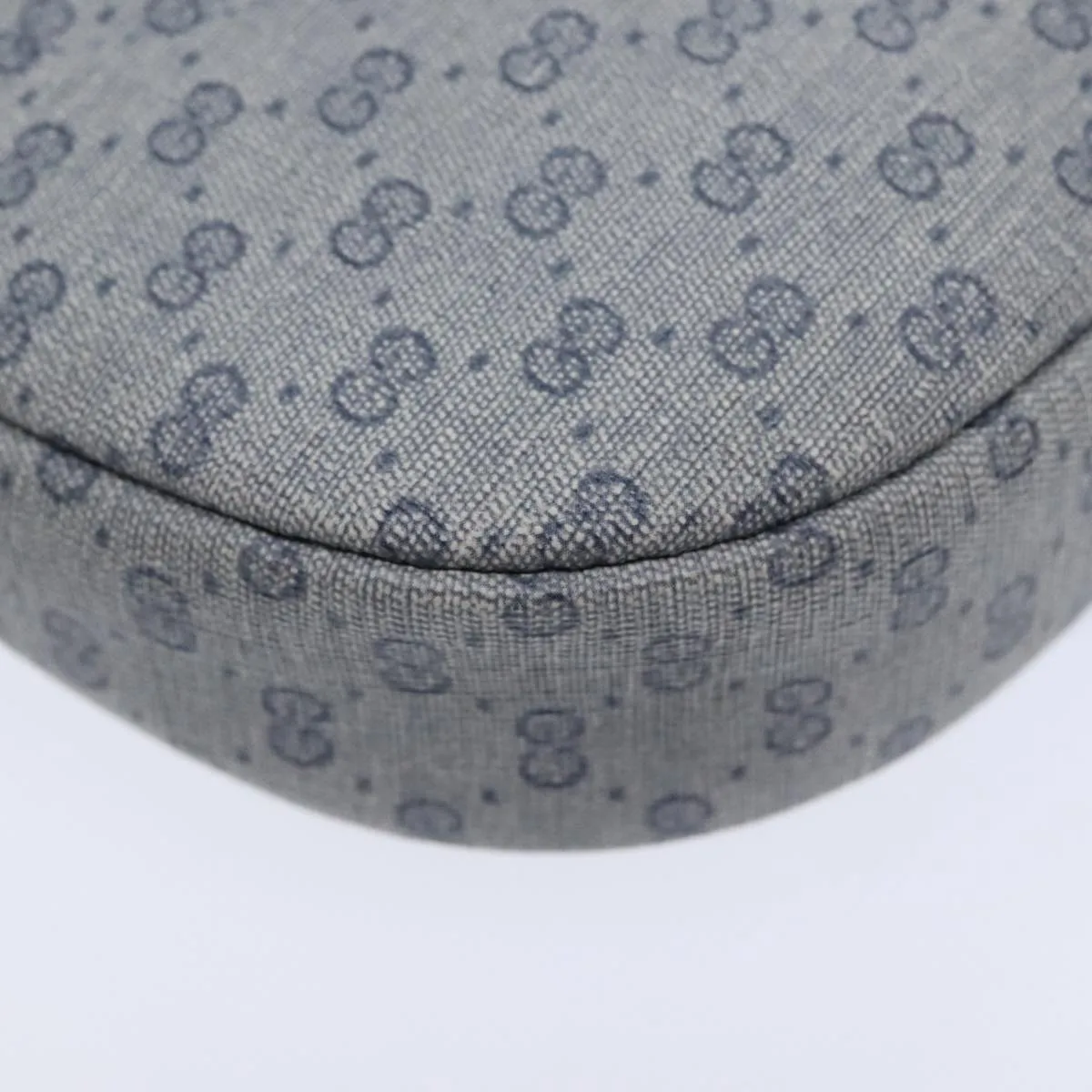 GUCCI Micro GG Supreme Shoulder Bag PVC Navy Gold mr487