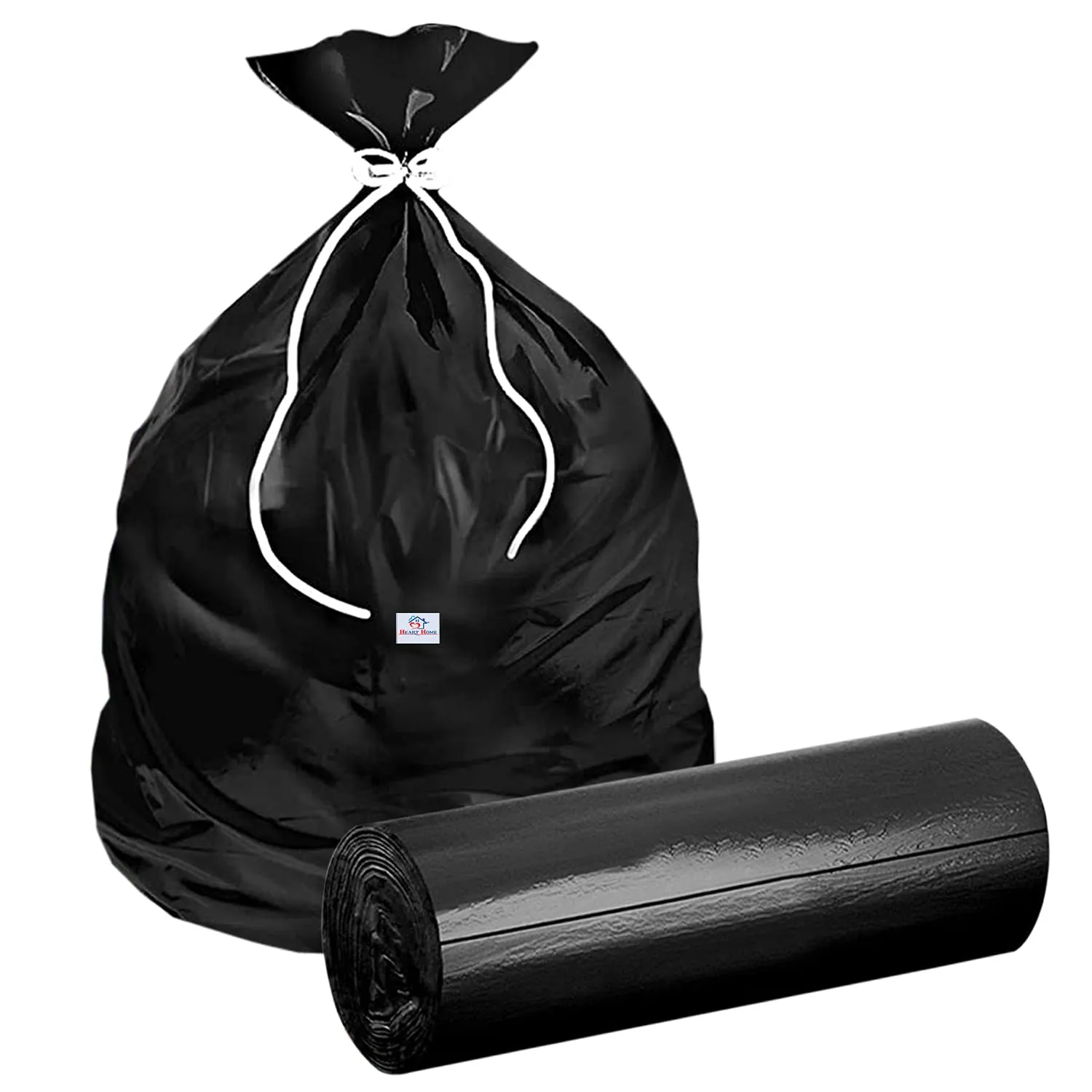 Heart Home Medium 150 Garbage Bags/Dustbin Bags, 19x21 Inches (Black)-HS41HEARTHH24029
