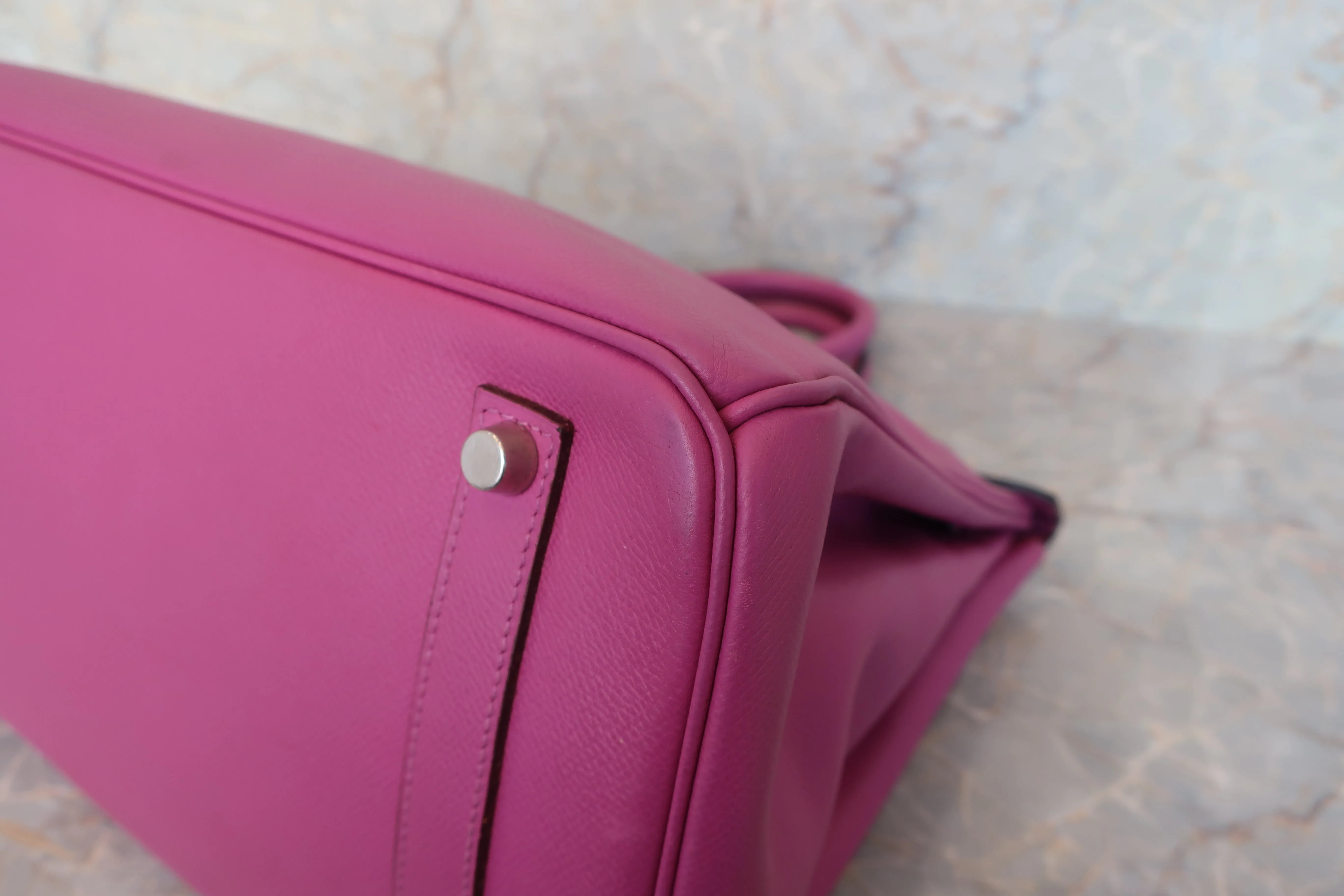 HERMES／エルメス バーキン30 トゴ ローズリップスティック □O刻印 ハンドバッグ 600080043