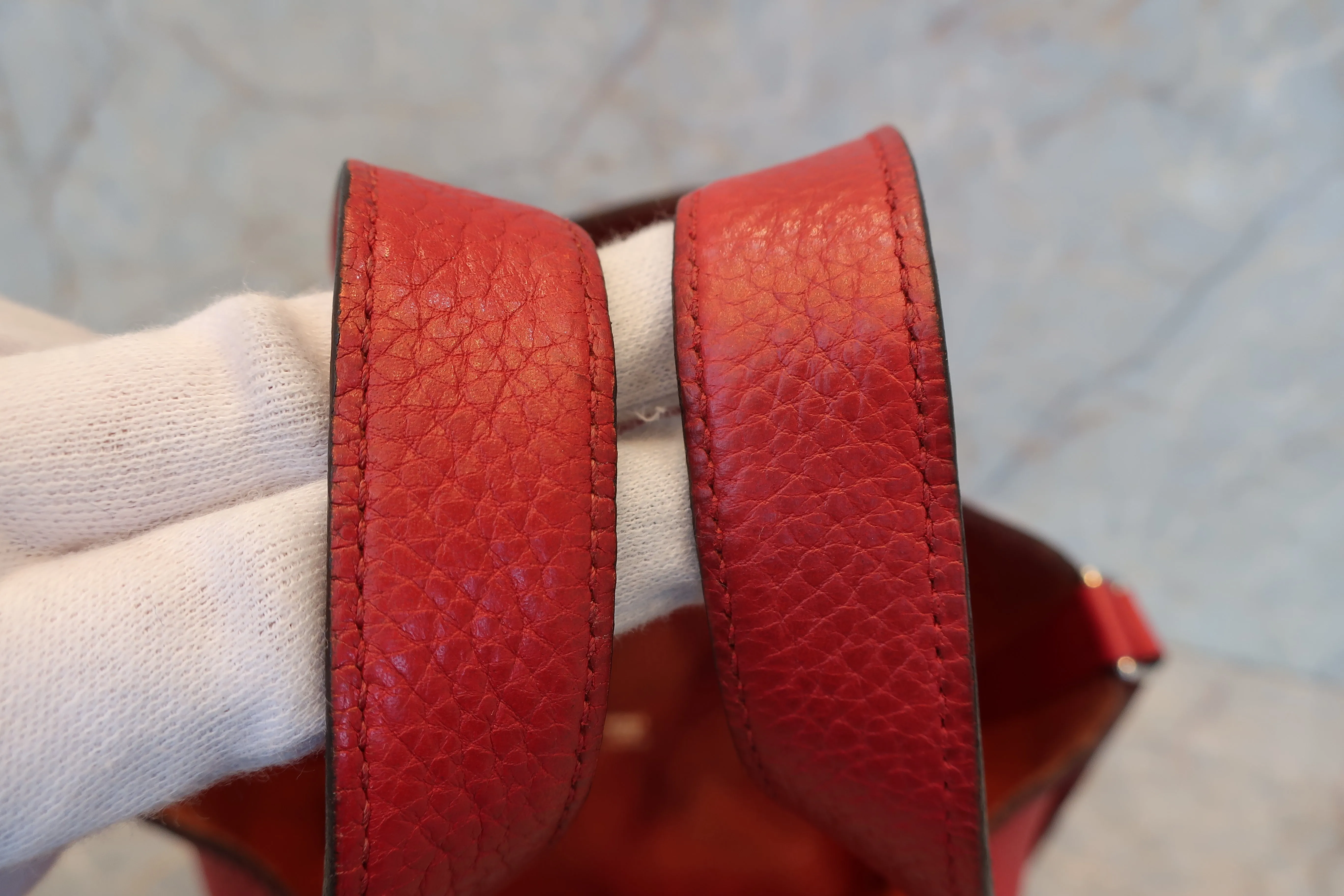 HERMES／エルメス ピコタンロックエクラＰＭ トリヨンクレマンス/ヴォースイフト ナタ/ジョーヌプッサン B刻印 ハンドバッグ 600090117