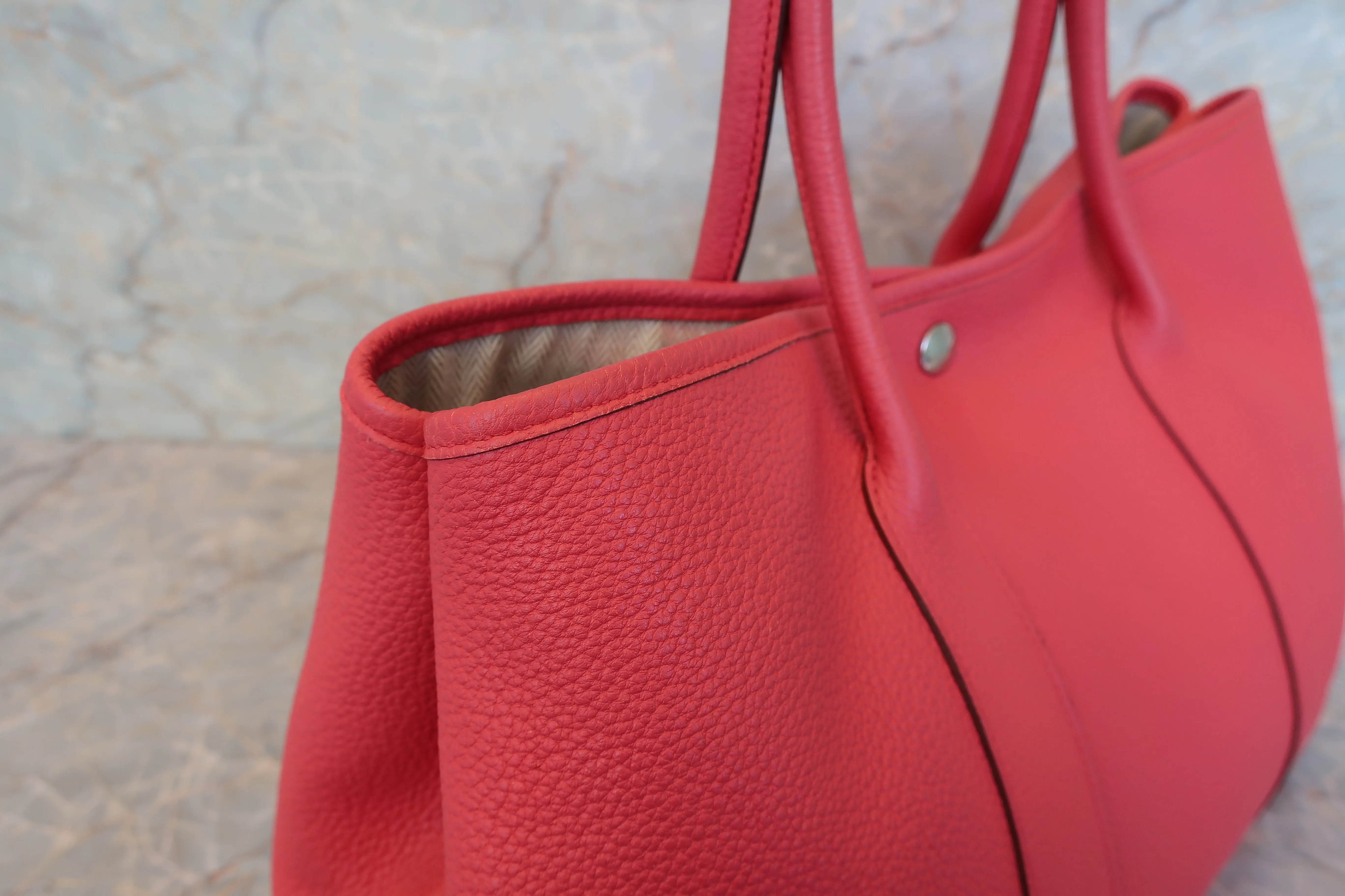 HERMES／エルメス ガーデンパーティPM ネゴンダ ブーゲンビリア □O刻印 トートバッグ 600120134