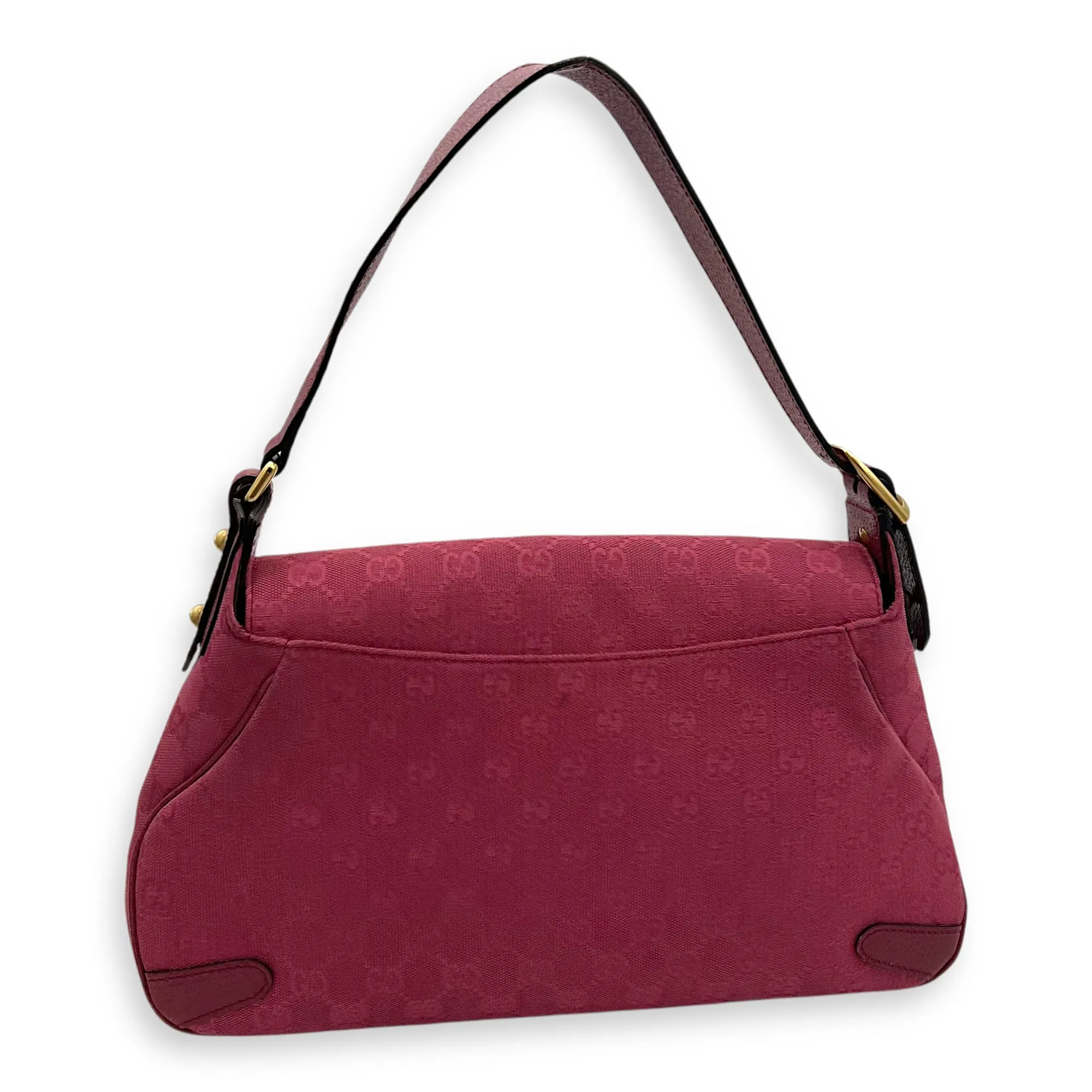 Horsebit 1955 Shoulder Bag Pink in Canvas, Gold hardware