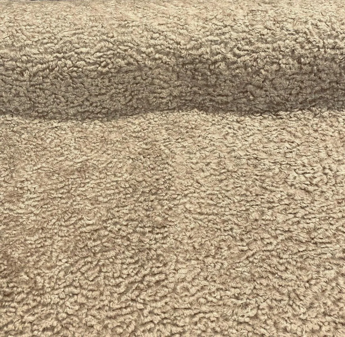 Italian Faux Sheepskin Toast Upholstery Fabric By The Yard