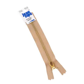 Jean Zipper 5" - Beige with Brass