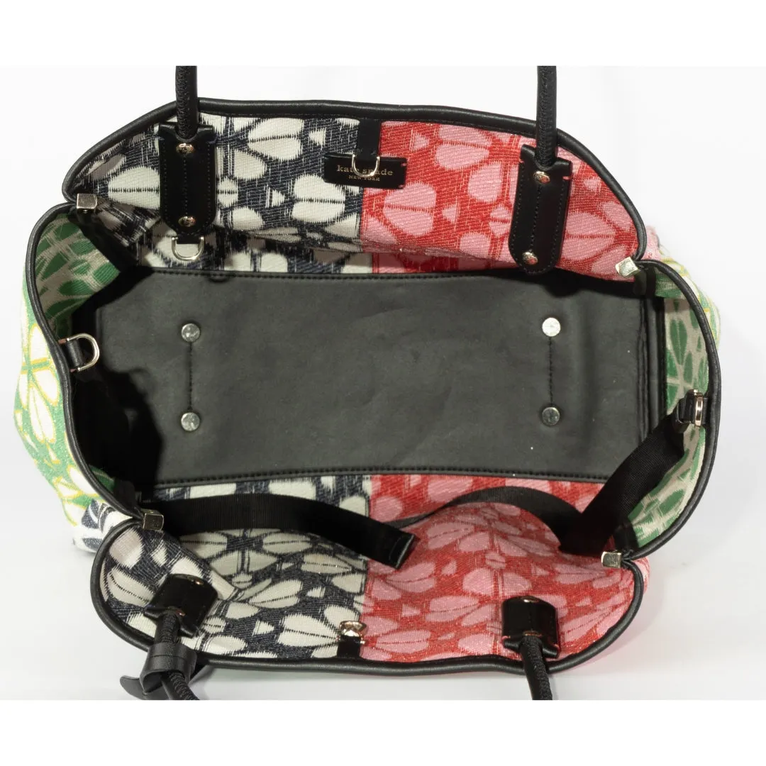 Kate Spade Jacquard Flower Raffia Tote Bag