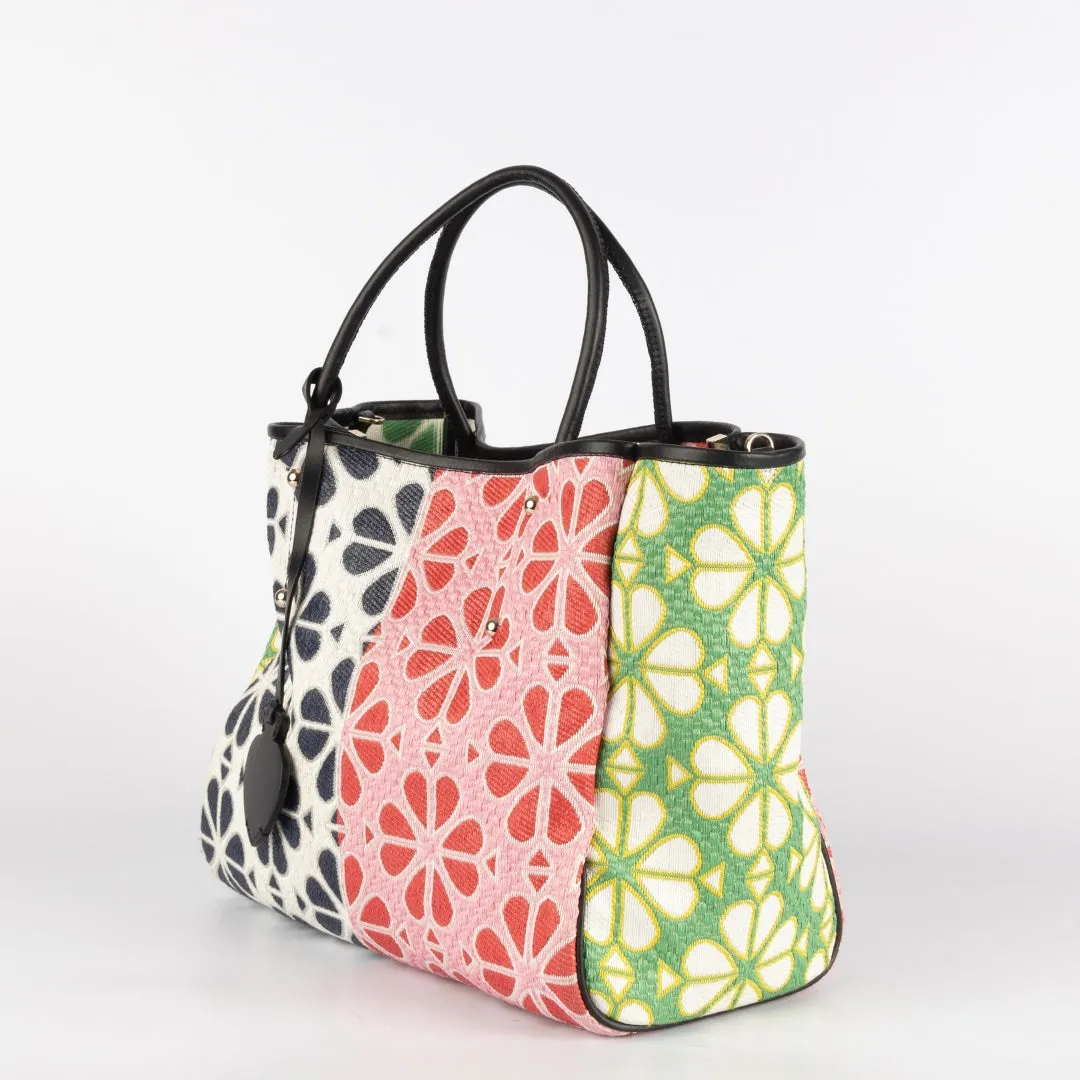 Kate Spade Jacquard Flower Raffia Tote Bag