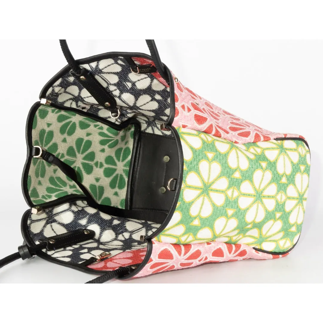Kate Spade Jacquard Flower Raffia Tote Bag