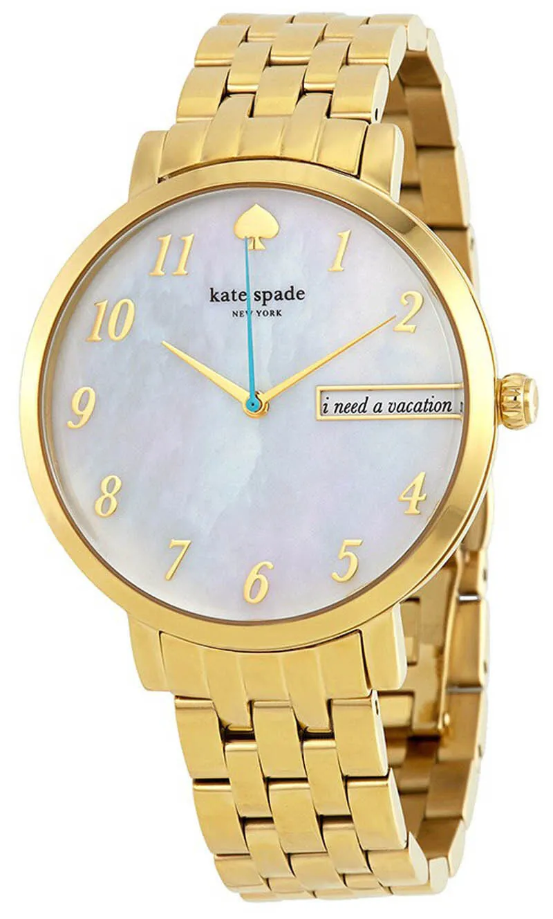 Kate Spade KSW1106 New York Monterey MOP Dial Gold Tone Stainless Women's Watch