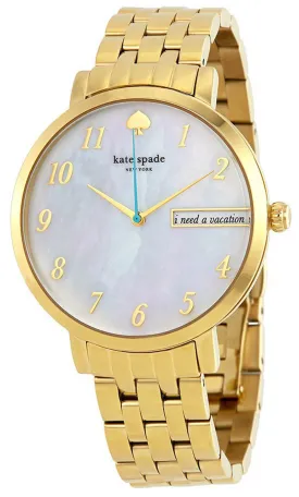 Kate Spade KSW1106 New York Monterey MOP Dial Gold Tone Stainless Women's Watch