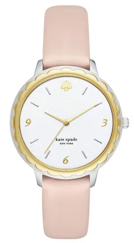 Kate Spade KSW1507 Metro White Dial Beige Leather Strap Women's Watch