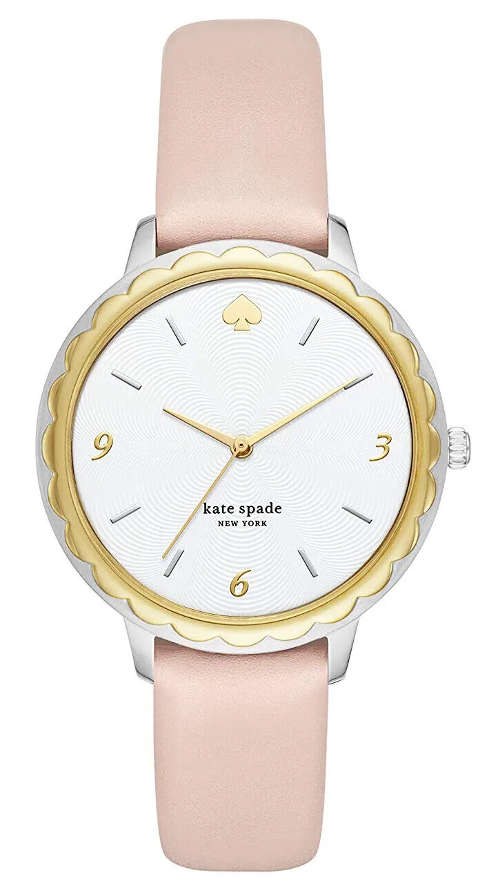 Kate Spade KSW1507 Metro White Dial Beige Leather Strap Women's Watch