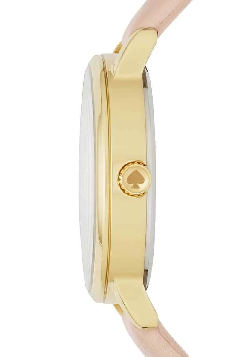 Kate Spade KSW9010 Metro Monogram D White Dial Pink Leather Strap Women's Watch