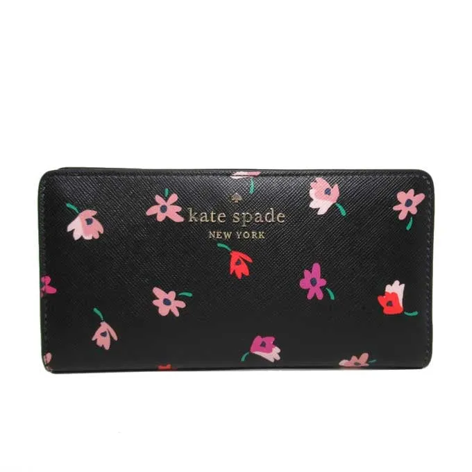 Kate spade WLR00605-098 PVC stacy flower floral pattern large slim bifold wallet medium wallet