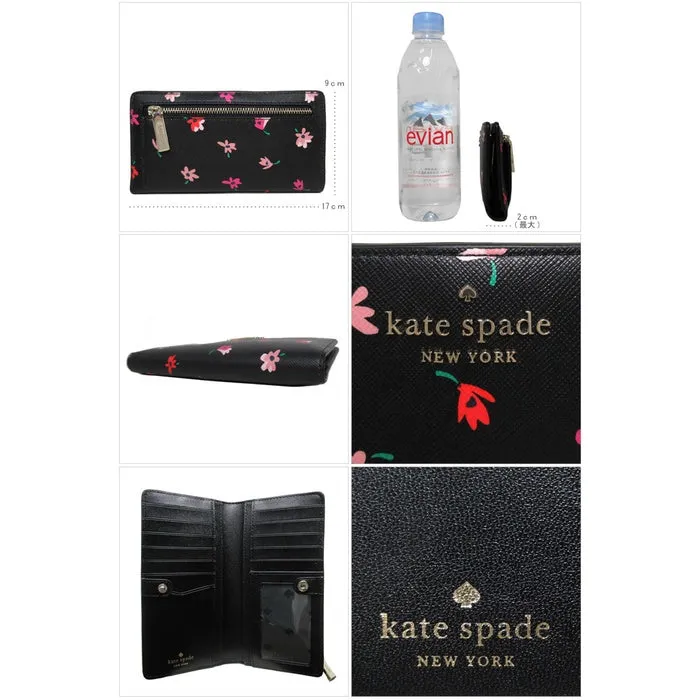 Kate spade WLR00605-098 PVC stacy flower floral pattern large slim bifold wallet medium wallet