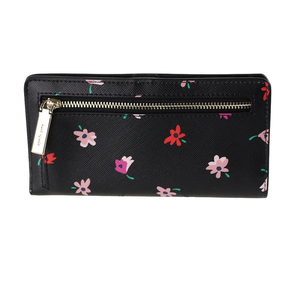 Kate spade WLR00605-098 PVC stacy flower floral pattern large slim bifold wallet medium wallet