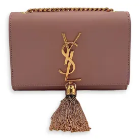 Kate Wallet On Chain Pink in Calfskin, Gold hardware