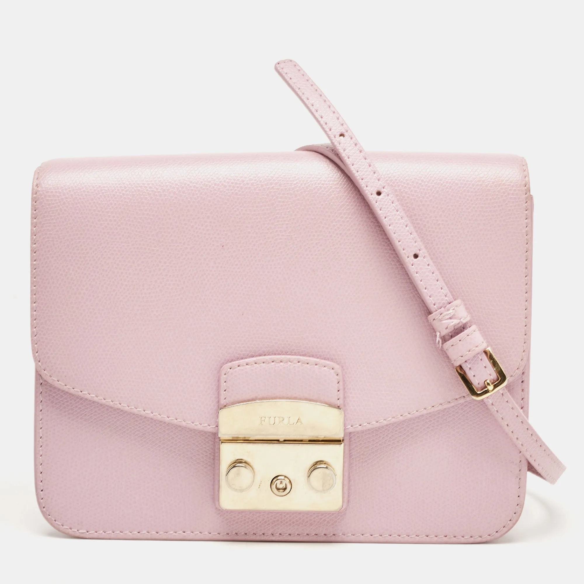 Lilac Leather Metropolis Shoulder Bag