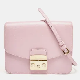 Lilac Leather Metropolis Shoulder Bag