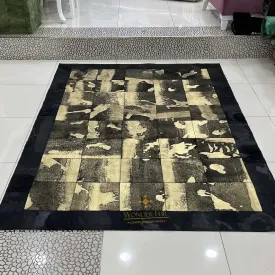 Luxury Black Gold Handmade Sheepskin Rug, Soft 100% Natural Sheep Skin Rug