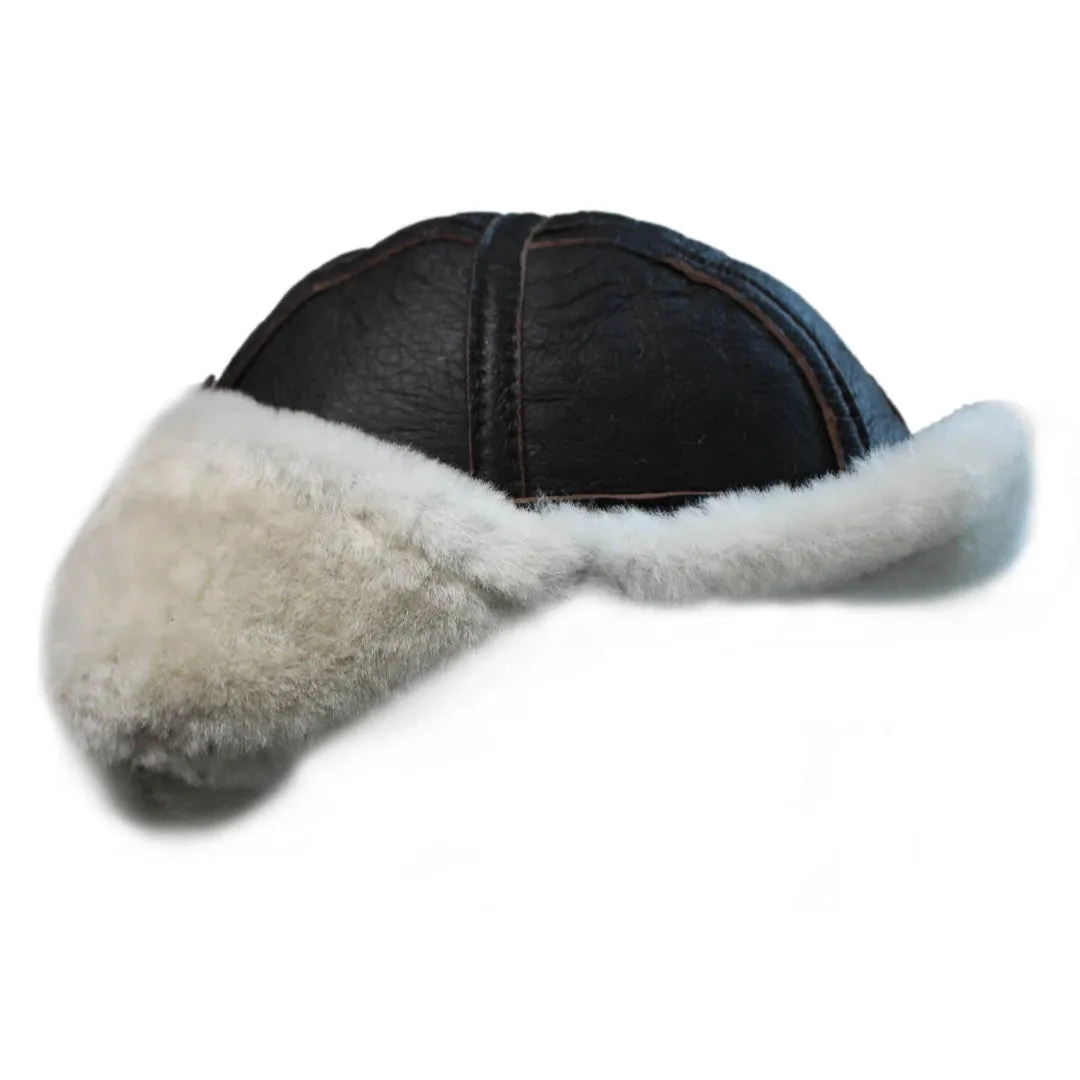 Men's Sheepskin Pilot Aviator Trapper Hat