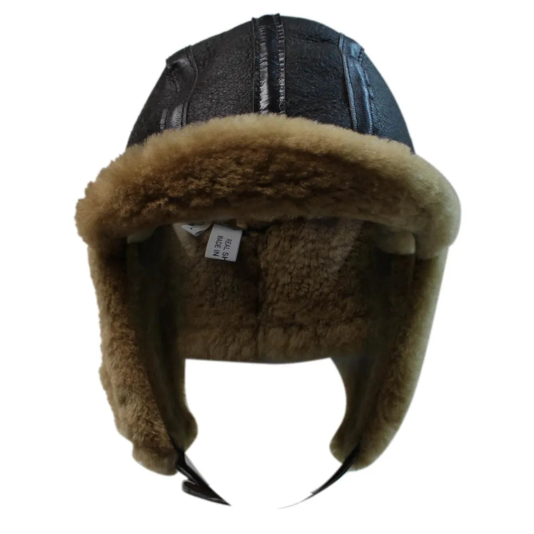 Men's Sheepskin Pilot Aviator Trapper Hat