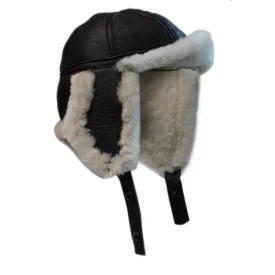Men's Sheepskin Pilot Aviator Trapper Hat