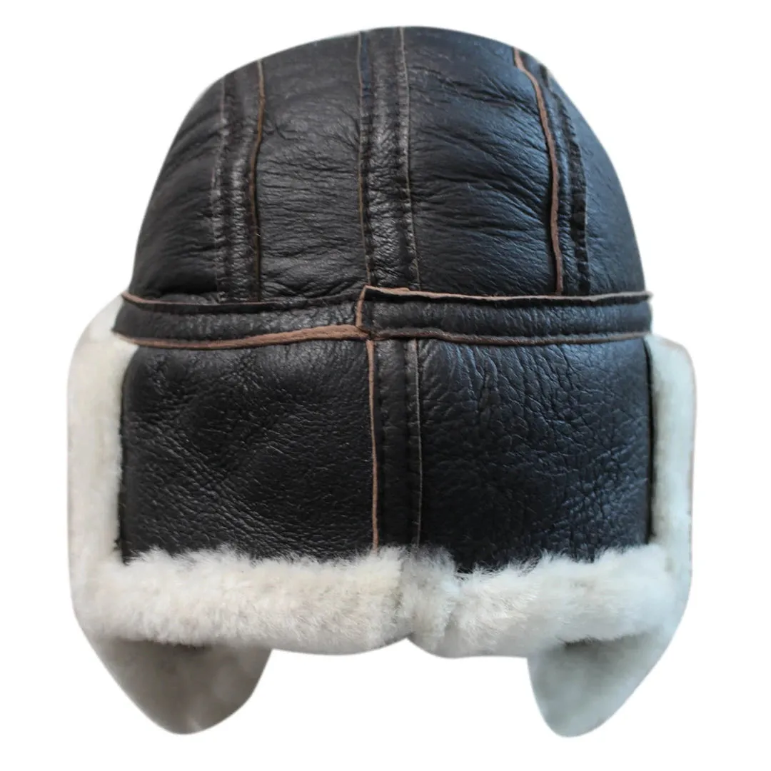 Men's Sheepskin Pilot Aviator Trapper Hat