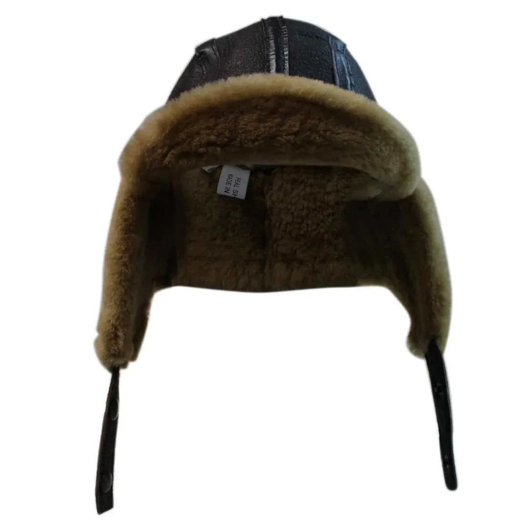 Men's Sheepskin Pilot Aviator Trapper Hat