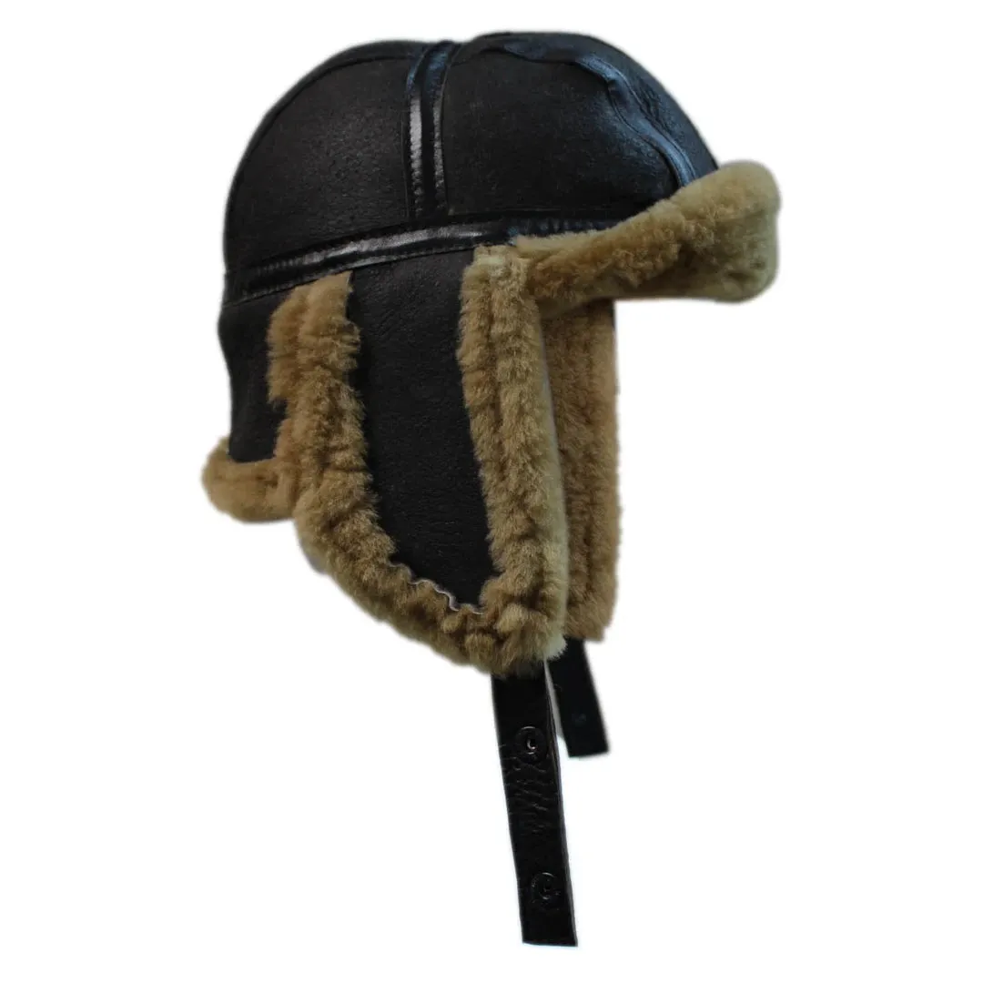 Men's Sheepskin Pilot Aviator Trapper Hat