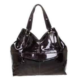 Metallic Purple Patent Leather Shoulder Bag
